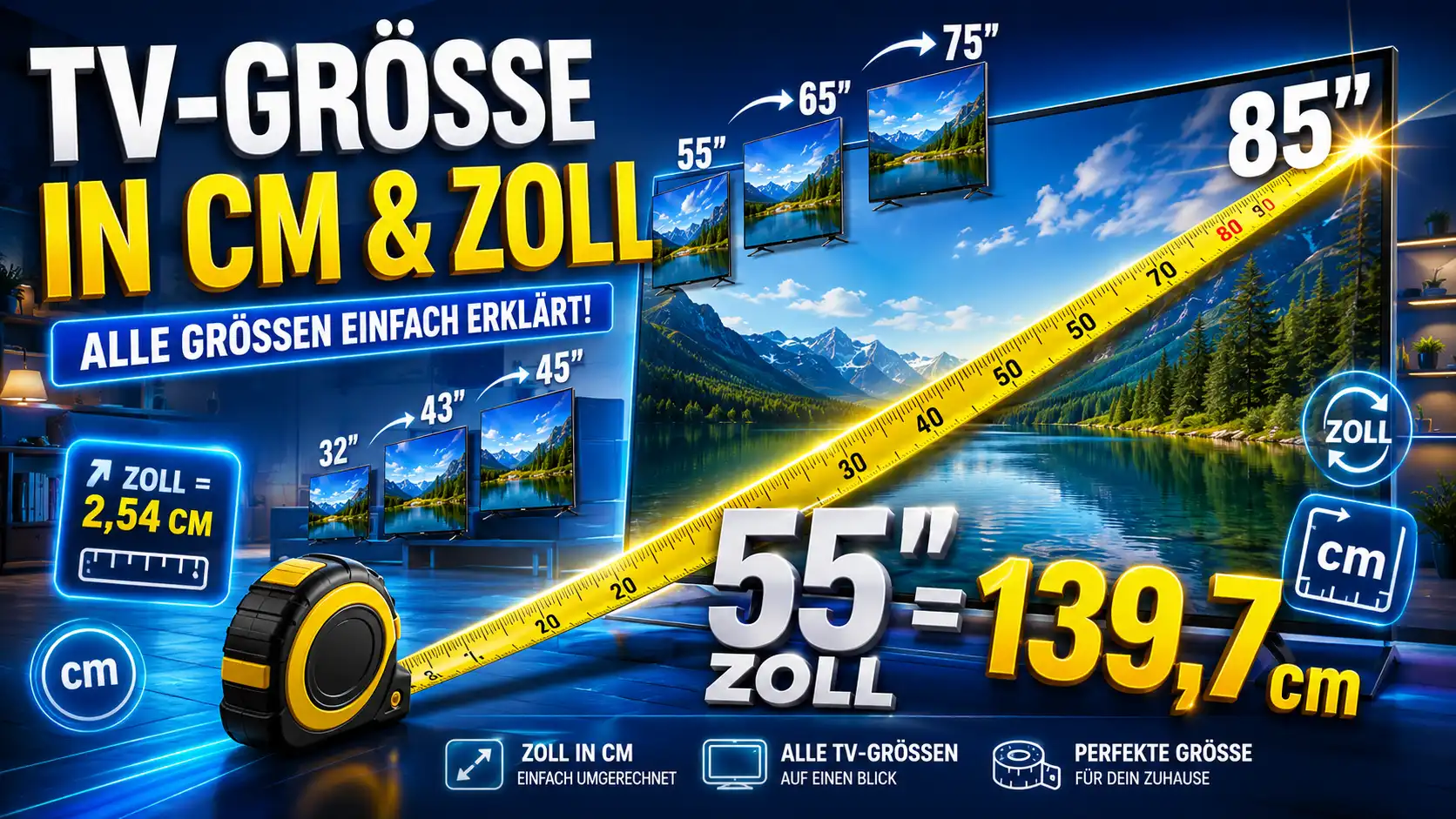 Fernseher in Zoll